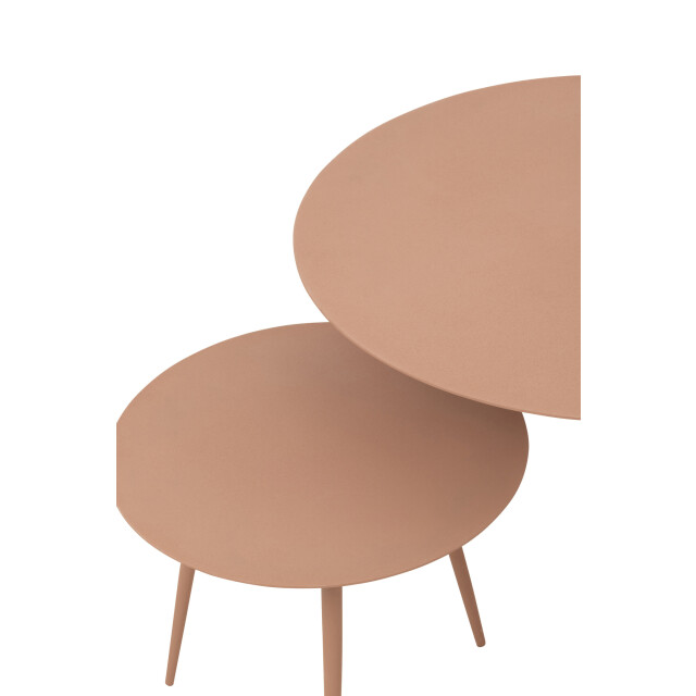 J-Line Set of 3 sidetable iron old pink 30076 large