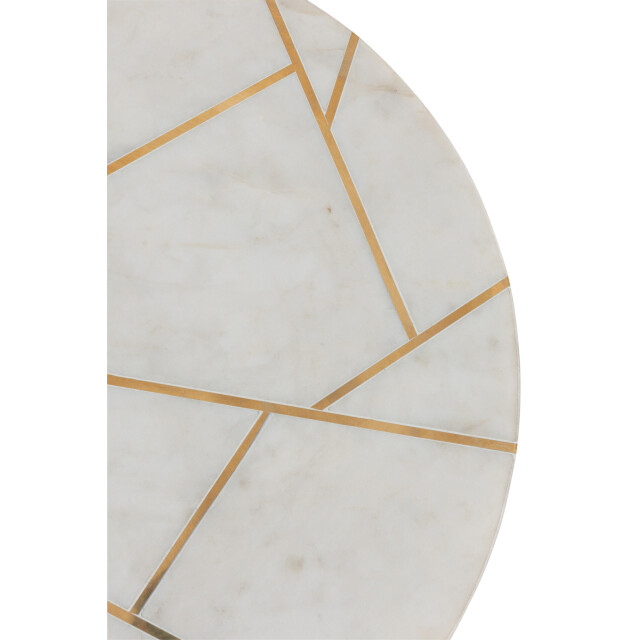 J-Line Set of two sidetable marble/iron gold/white 18449 large