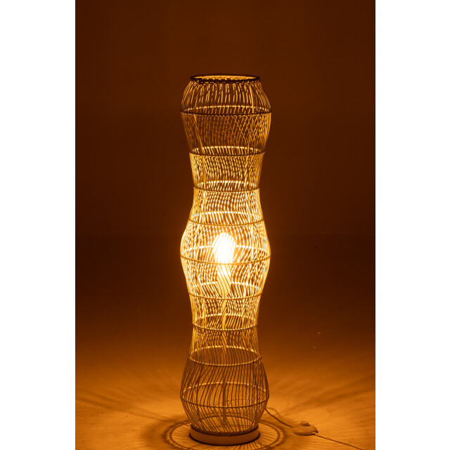 J-Line Floor lamp rattan braided metal green 53781 large
