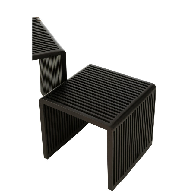 J-Line Set of 2 coffee tables cubic recycle teak black 40788 large
