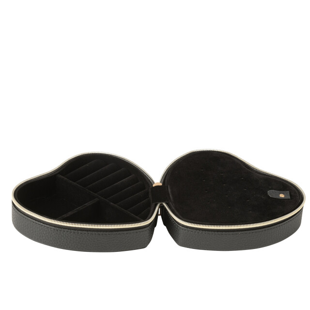 J-Line Jewellery box heart artificial leather black 46554 large