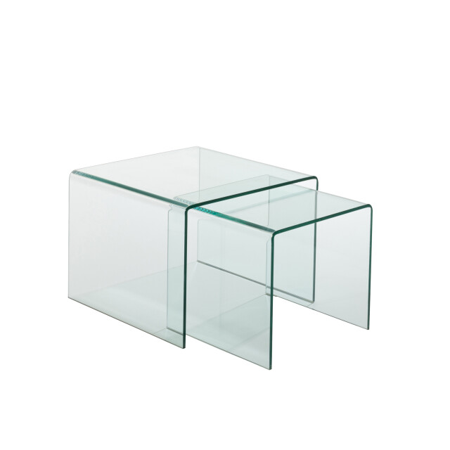 J-Line Set van 2 sidetable glass transparant 20182 large