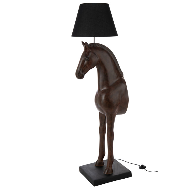 J-Line Floor lamp horse front polyresin dark brown 55410 large