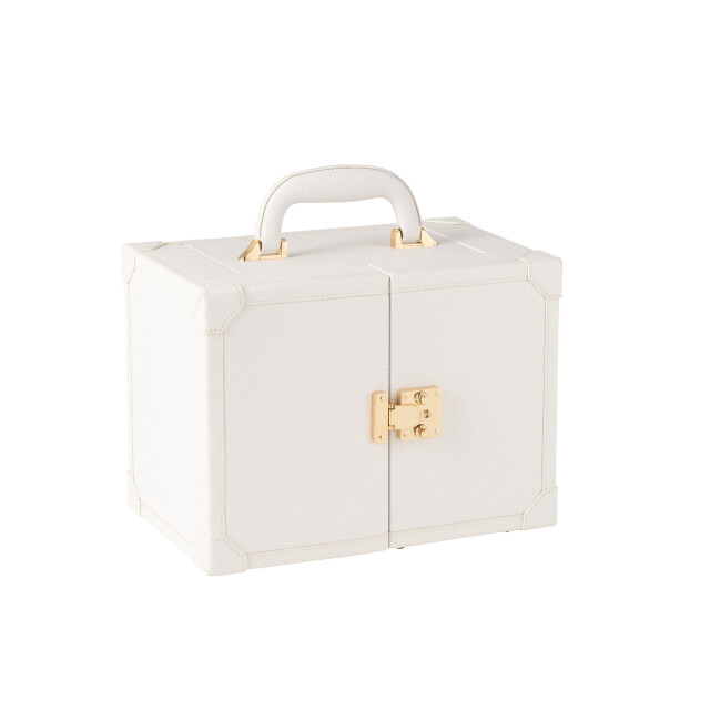 J-Line Jewellery case with handle artificial leather white 46541 large