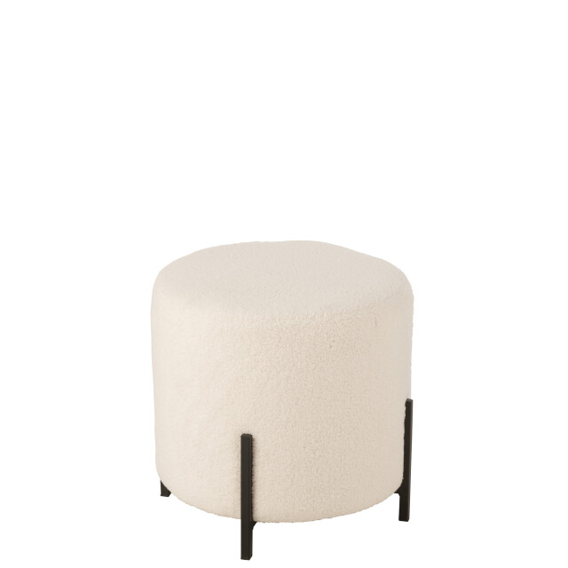 J-Line Stool sheep fabric/foam white 45984 large