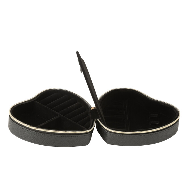 J-Line Jewellery box heart artificial leather black 46554 large