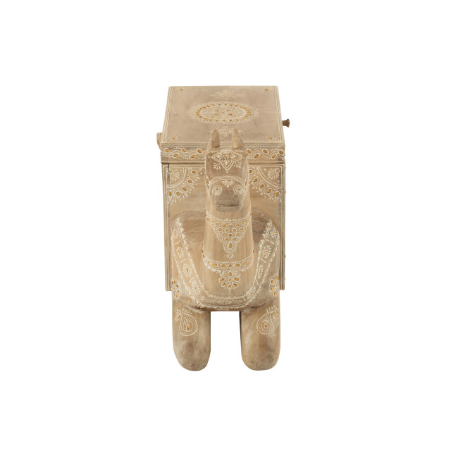 J-Line Trunk camel mango wood natural/white 50595 large