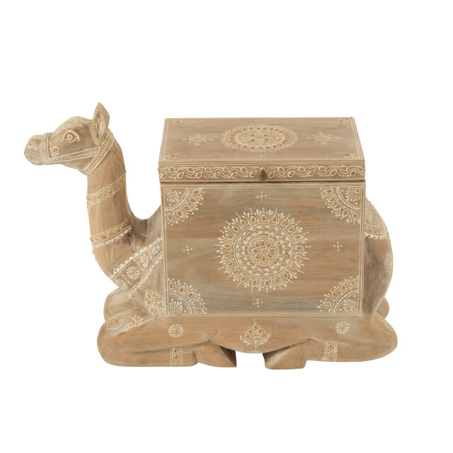 J-Line Trunk camel mango wood natural/white 50595 large