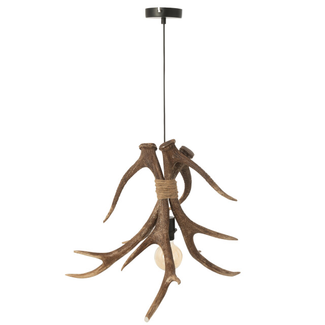 J-Line Ceiling lamp antlers polyresin brown large 57276 large