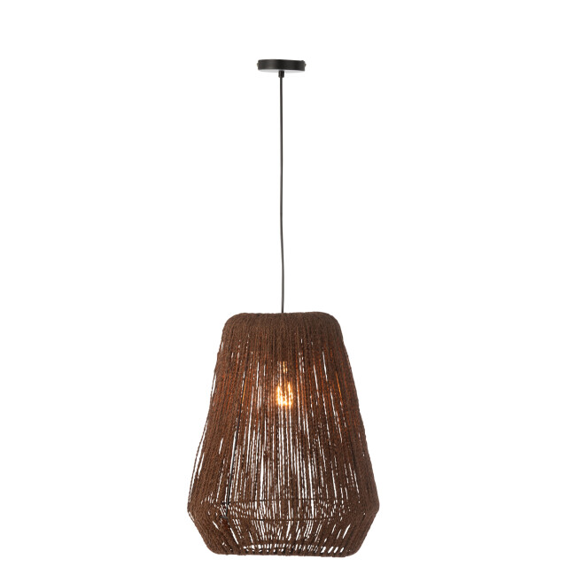 J-Line Hanging lamp weave metal/palm black large 46285 large