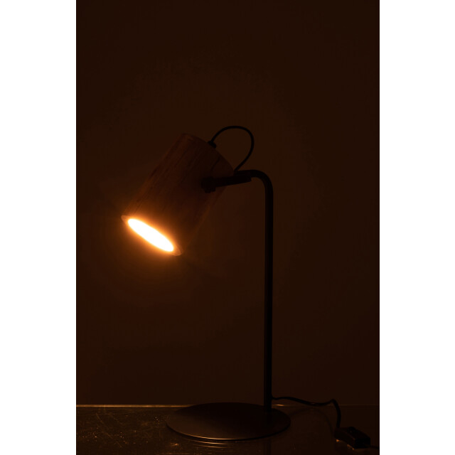 J-Line Desk lamp silas berangan wood natural 15565 large