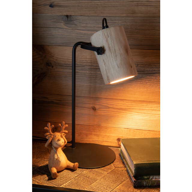 J-Line Desk lamp silas berangan wood natural 15565 large