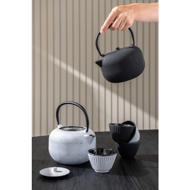 J-Line Box of 1 tea pot metal black assortment 2 52809 large