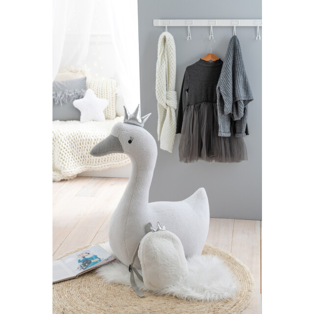 J-Line Swan polyester white/grey large 17173 large