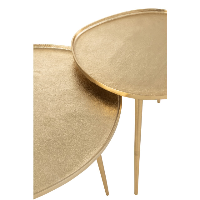 J-Line Set of 2 sidetables vinta aluminium gold 36258 large