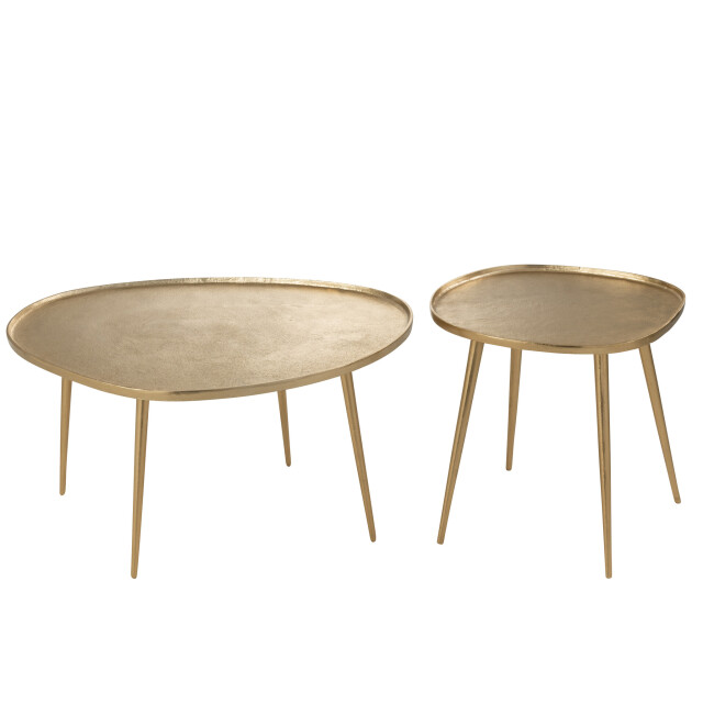 J-Line Set of 2 sidetables vinta aluminium gold 36258 large