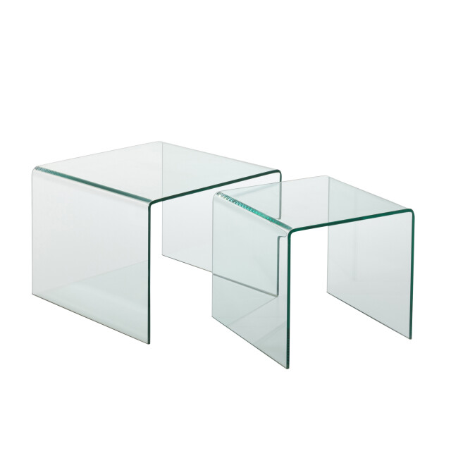 J-Line Set van 2 sidetable glass transparant 20182 large