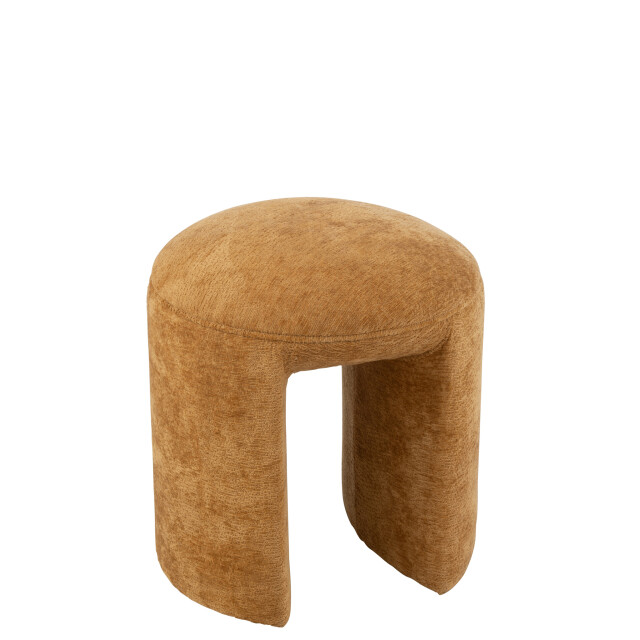 J-Line Stool round textile ochre 49454 large