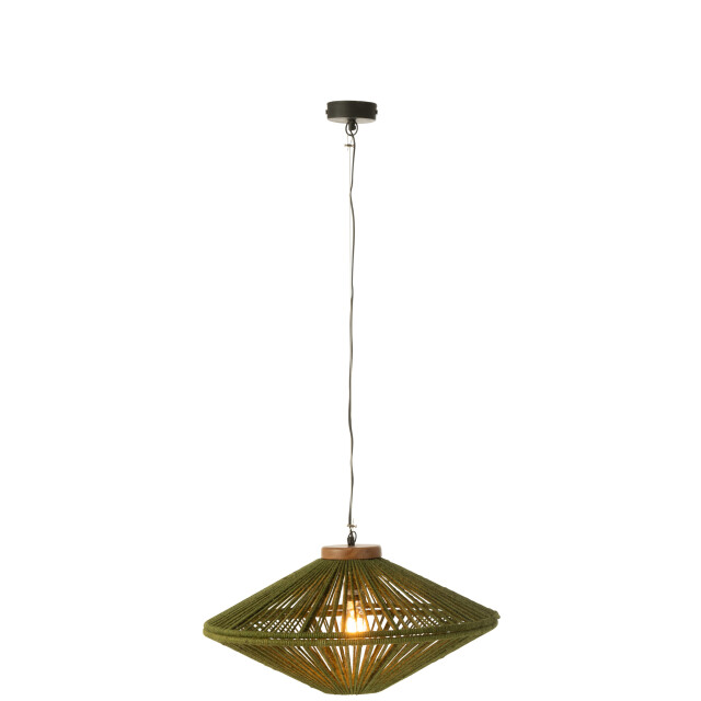 J-Line Hanging lamp ovni iron/jute green small 46456 large