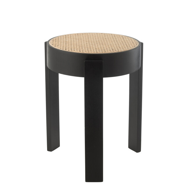 J-Line Stool pune mango wood black 47593 large