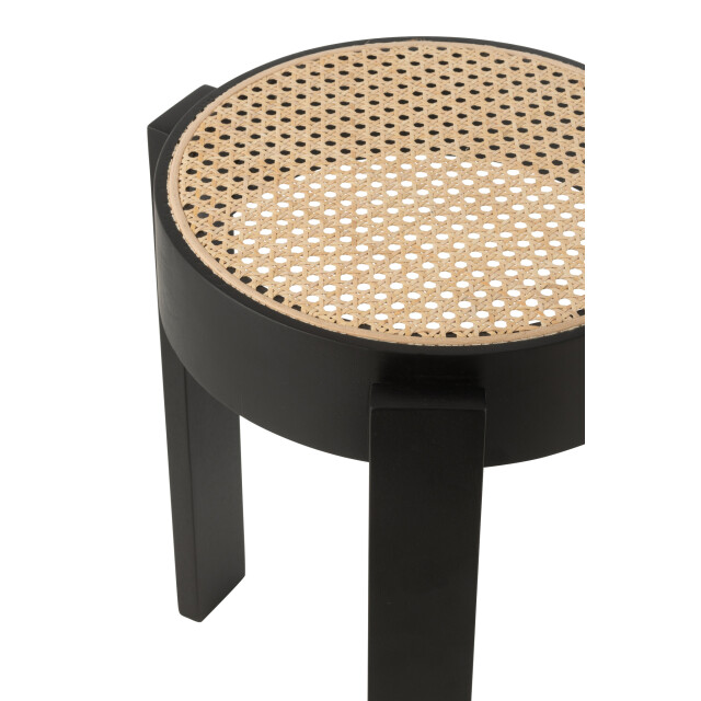 J-Line Stool pune mango wood black 47593 large