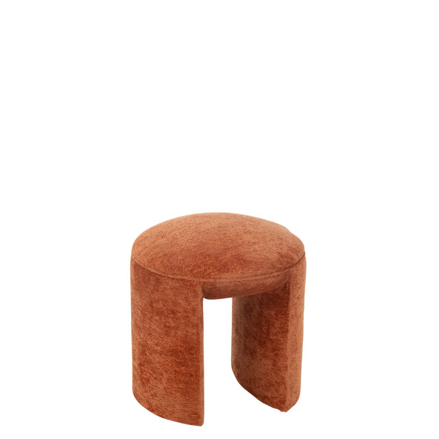 J-Line Stool round textile orange rust 49457 large