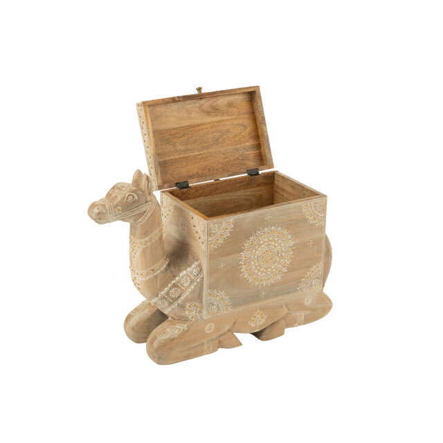 J-Line Trunk camel mango wood natural/white 50595 large