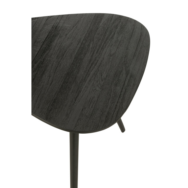 J-Line Set of 2 tables triangle recycle teak black 40782 large