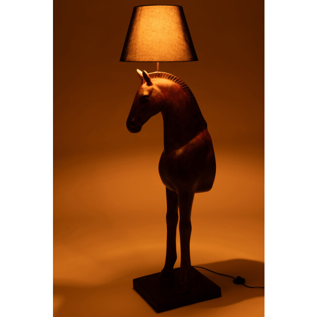 J-Line Floor lamp horse front polyresin dark brown 55410 large