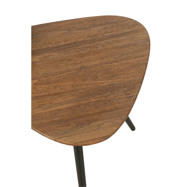 J-Line Set of 2 tables triangle recycle teak natural 40794 large
