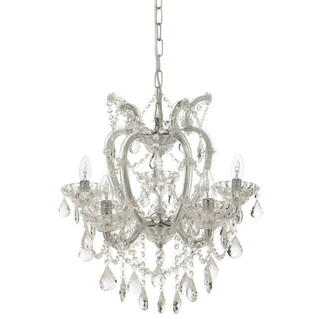 J-Line Ceiling lamp chandelier antique glass transparent 59043 large