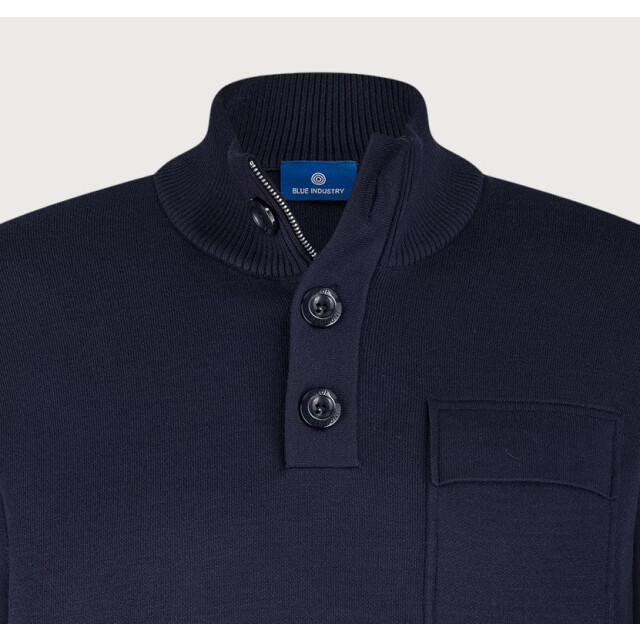 Blue Industry De pullover met knoop- en ritssluiting | KBIW25-M11 large