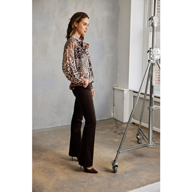 Helena Hart 7559 broek flair velvet choco 7559 large