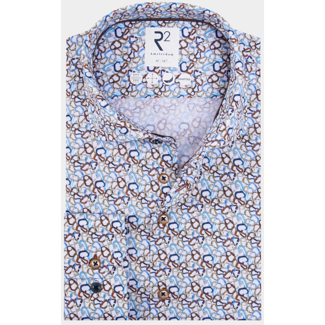 R2 Amsterdam Casual hemd lange mouw carabiner print on knitted 130.wsp.002/073 192153 large