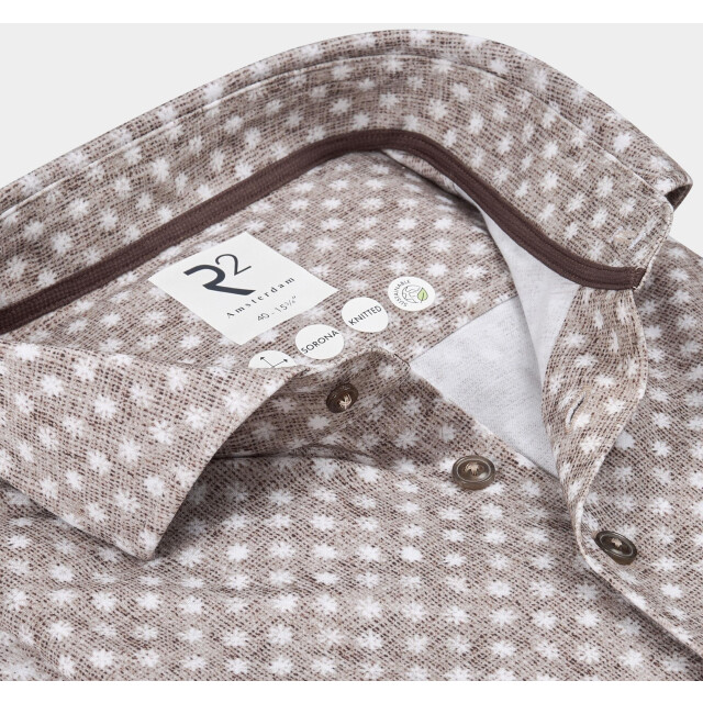 R2 Amsterdam Casual hemd lange mouw white flowers on knitte 130.wsp.007/045 192158 large