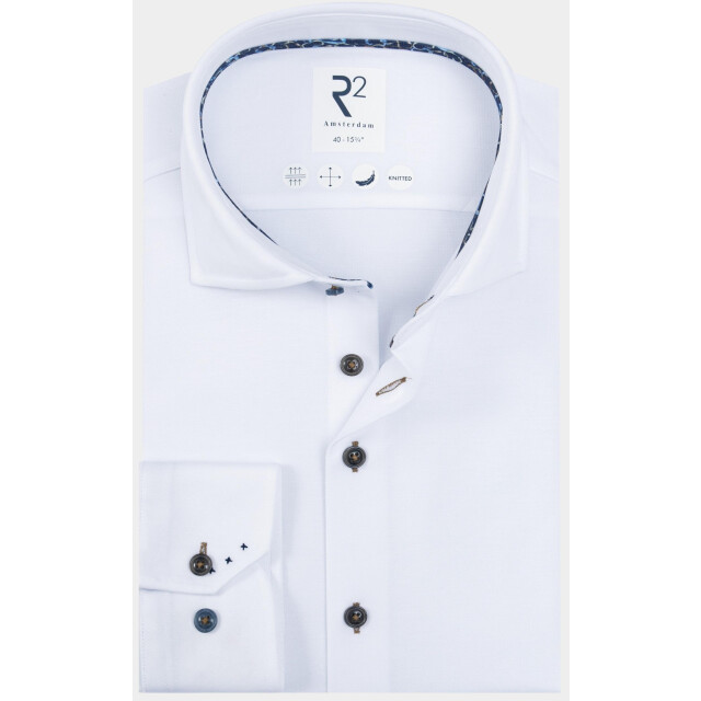 R2 Amsterdam Casual hemd lange mouw solid dobby knitted 130.wsp.001/004 192152 large