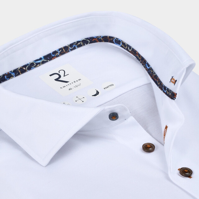 R2 Amsterdam Casual hemd lange mouw solid dobby knitted 130.wsp.001/004 192152 large