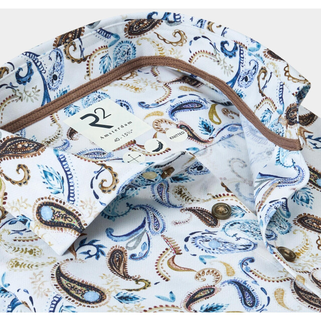 R2 Amsterdam Overhemd extra lange mouw paisley print on knitte 130.wsp.xls.009/045 192164 large