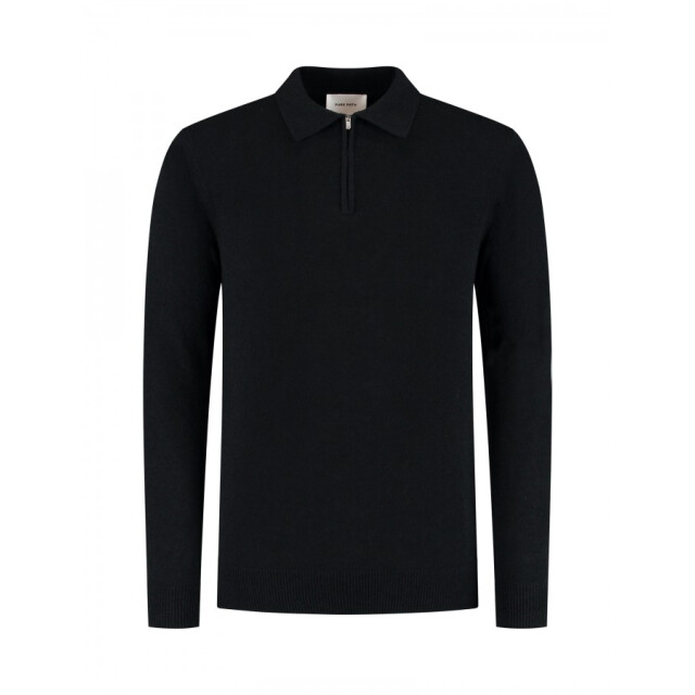 Pure Path 25030820 02 heren bouclé trui polo kraag  purep 02/25030820 large