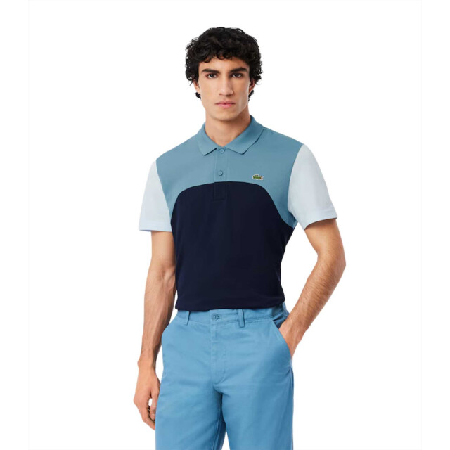 Lacoste Polo s25 navy lime blauw PH9563 large