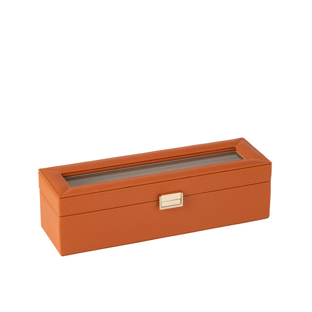 J-Line Swatch box 6 compartments artificial leather cognac 46550 large