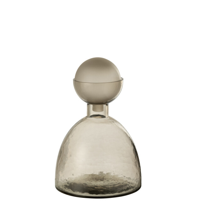 J-Line Vase bottle+cap yara glass greige small 53400 large