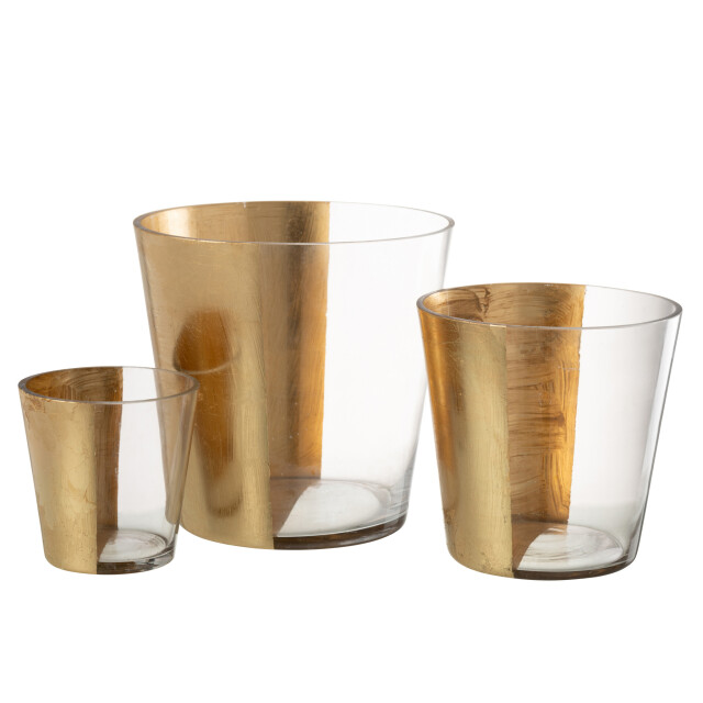 J-Line Hurricane boe glass transparent/gold large 47718 large