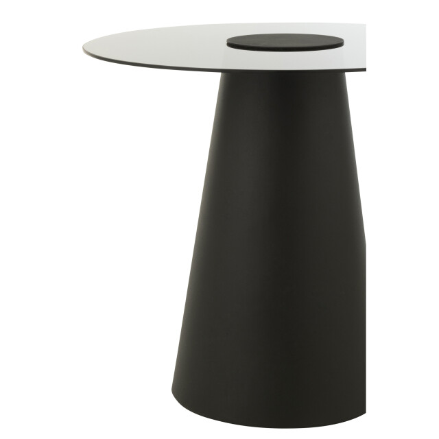 J-Line Side table glass flat cap cone iron black 55858 large
