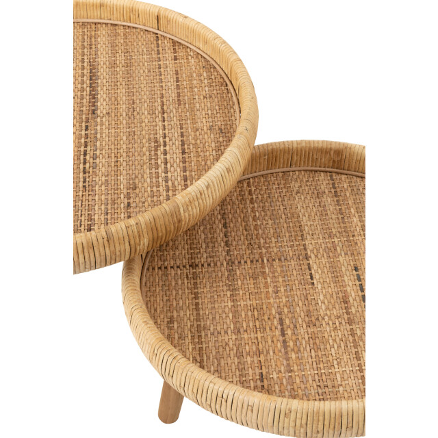 J-Line Set of 2 side tables lurne rattan/fir wood natural 40963 large