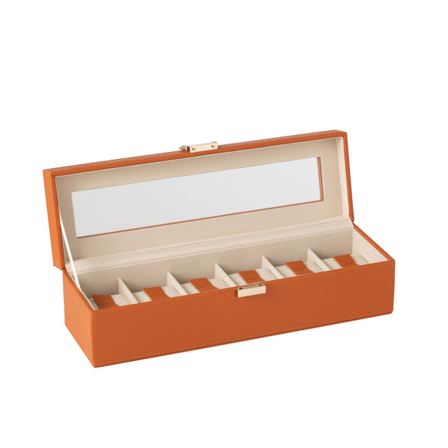 J-Line Swatch box 6 compartments artificial leather cognac 46550 large