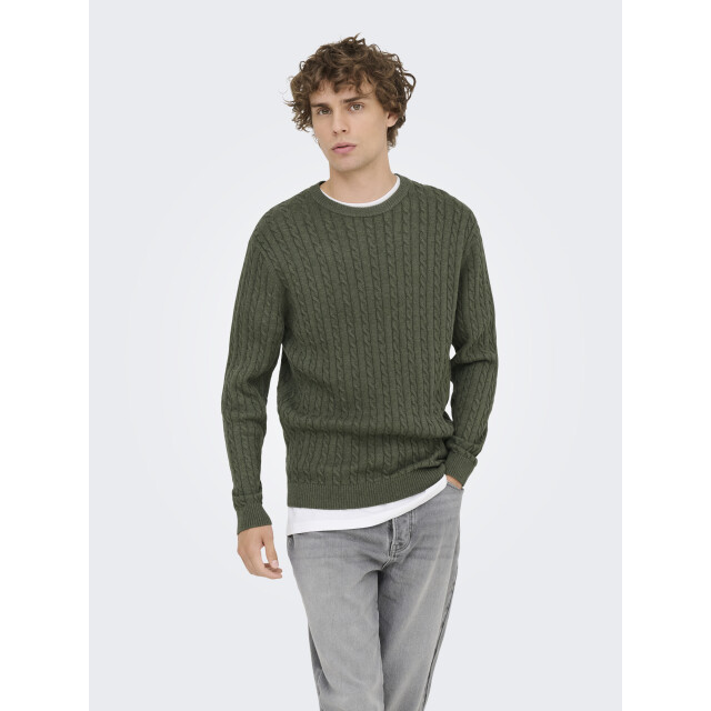 Only & Sons Onsloui reg 12 cabel crew knit noos 22033762 large
