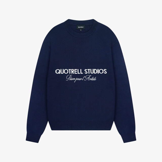 Quotrell Mondrian knitted sweater navy 5219.37.0009 large