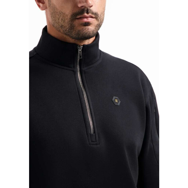No Excess Sweater half zip brushed black 29130851-020 large