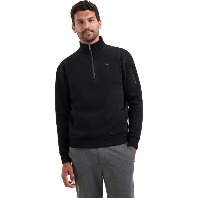No Excess Sweater half zip brushed black 29130851-020 large